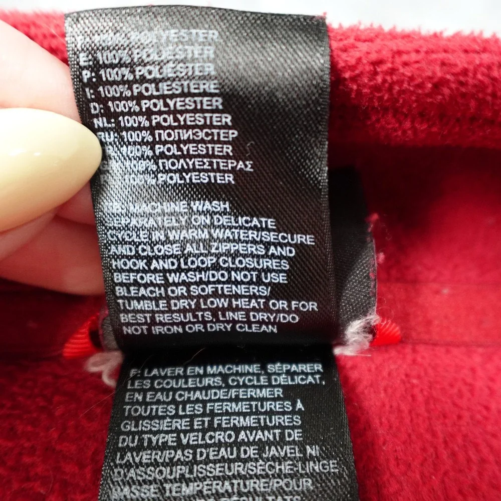 The North Face Pullover Mens Large Red Polartec‎ Fleece 1/4 Zip Logo Sweatshirt
